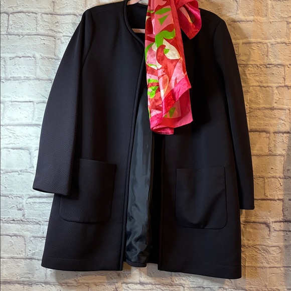 🔵H&M Elegant Navy Blue Patch Pocket Jacket - Picture 7 of 10